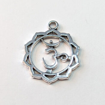 Om Round Decorative Hoop Yoga Charm Antique Silver