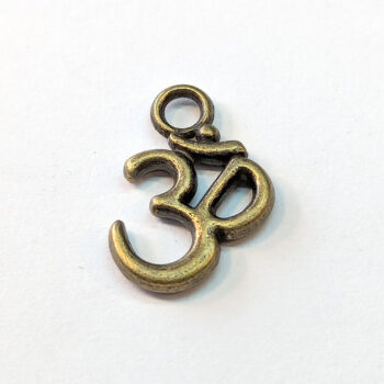 Small Om Charm Antique Bronze