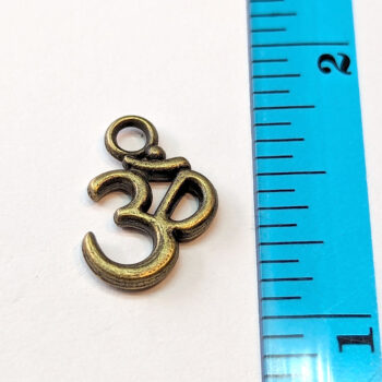 Small Om Charm Antique Bronze - Image 2