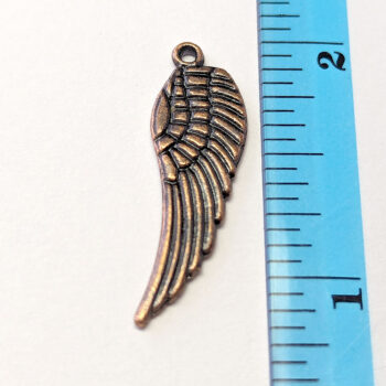 Antique Copper Double Sided Angel Wing Pendant - Image 2