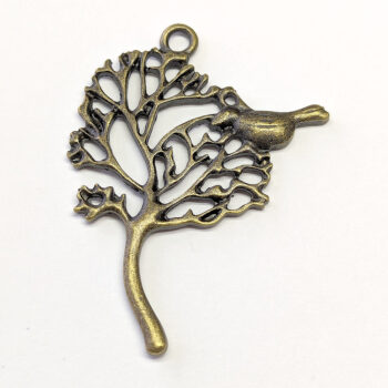 Bird in a Tree Pendant Antique Bronze