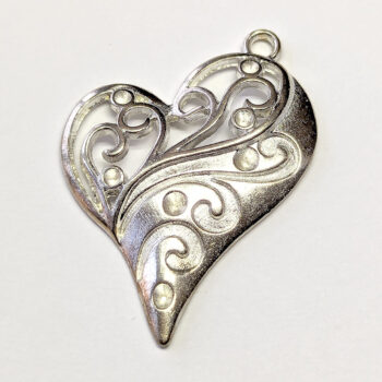 Decorative Hollow Angle Heart Pendant Silver