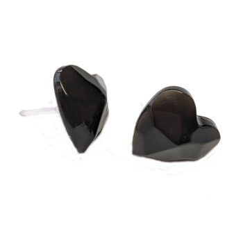 Black Heart Resin Stud Earrings