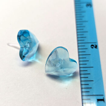 Sky Blue Heart Resin Stud Earrings - Image 2