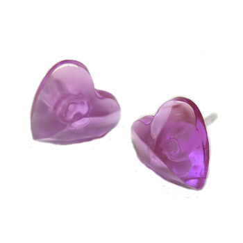 Purple Heart Resin Stud Earrings