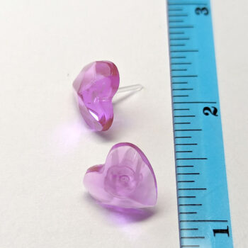 Purple Heart Resin Stud Earrings - Image 2