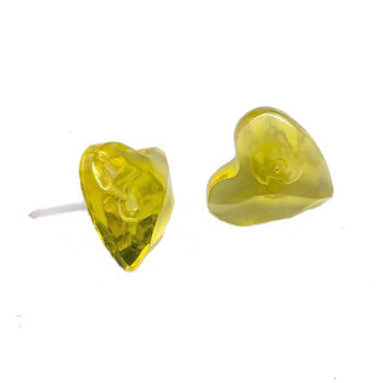 Yellow Heart Resin Stud Earrings