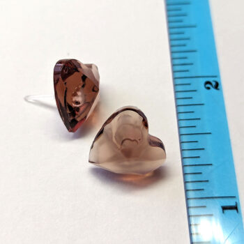 Brown Heart Resin Stud Earrings - Image 2