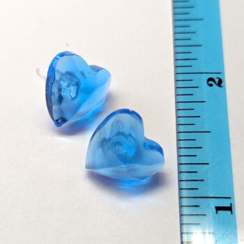 Blue Heart Resin Stud Earrings - Image 2