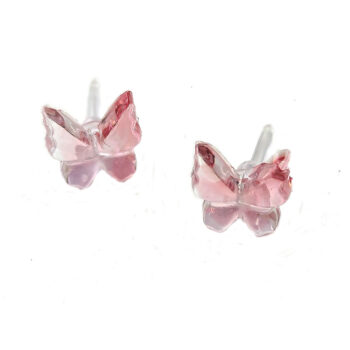 Delicate Butterfly Red and Clear Resin Stud Earrings