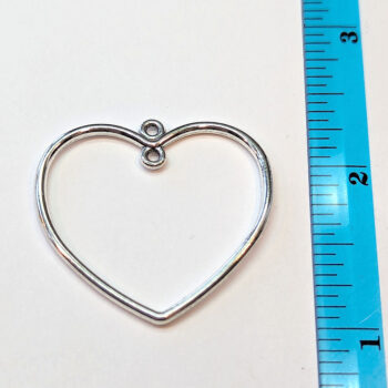 Hollow Heart Connector Pendant Antique Silver - Image 2