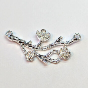 Branch With Flower Connector Silver