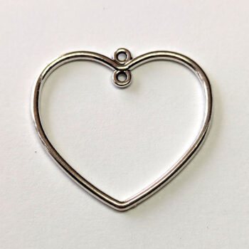 Hollow Heart Connector Pendant Antique Silver - Image 4