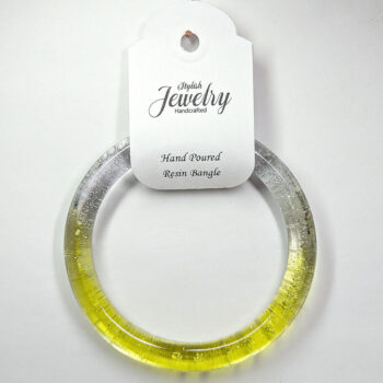 Two Tone Glitter Slip-on Bangle Transparent Resin Bracelets - Image 14