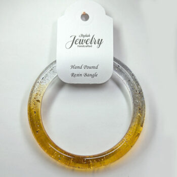 Two Tone Glitter Slip-on Bangle Transparent Resin Bracelets - Image 12