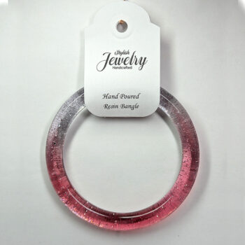 Two Tone Glitter Slip-on Bangle Transparent Resin Bracelets - Image 10