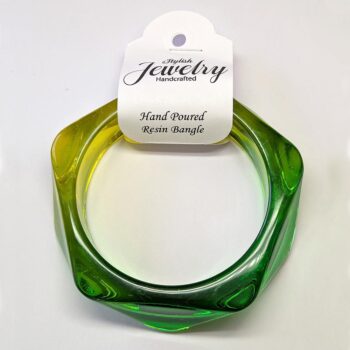 Chunky Polygon Colorful Two Tone Slip-on Bangle Resin Bracelet - Image 12