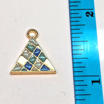 Blue Triangle Modern Diamonds Enamel Charm Gold - Image 5