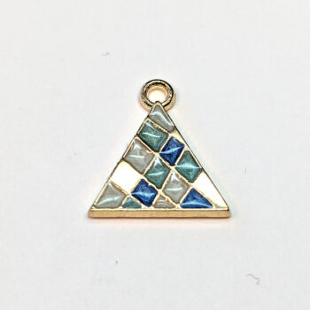 Blue Triangle Modern Diamonds Enamel Charm Gold