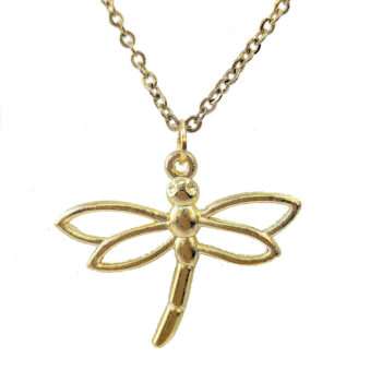 Hollow Dragonfly Necklace Gold