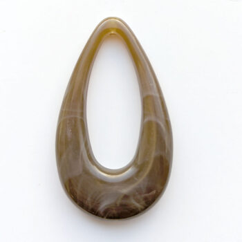 Brown Marble Large Hollow Acrylic Teardrop Pendant - Image 2