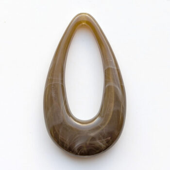 Brown Marble Large Hollow Acrylic Teardrop Pendant