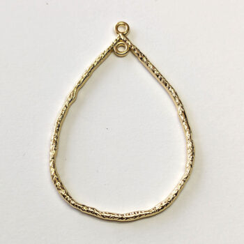 Large Hollow Connector Teardrop Geometric Pendant Gold