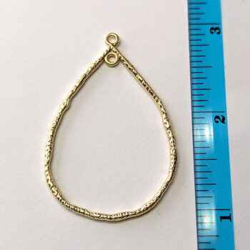 Large Hollow Connector Teardrop Geometric Pendant Gold - Image 2