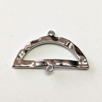 Half Semi Circle Hollow Geometric Connector Silver