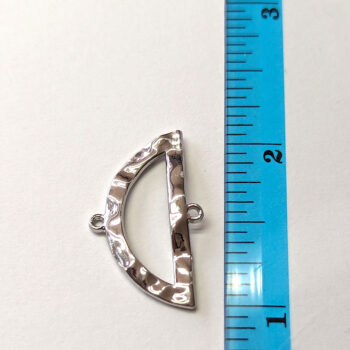 Half Semi Circle Hollow Geometric Connector Silver - Image 2