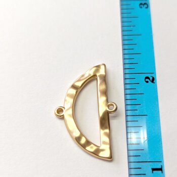 Half Semi Circle Hollow Geometric Connector Gold - Image 2