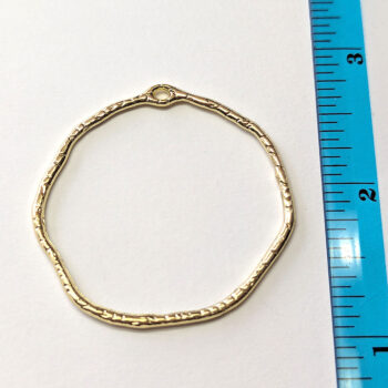 Large Hollow Connector Round Hoop Geometric Pendant Gold - Image 2