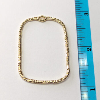 Large Hollow Connector Rectangle Geometric Pendant Gold - Image 2