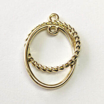 Decorative Double Hoop Connector Pendant Gold