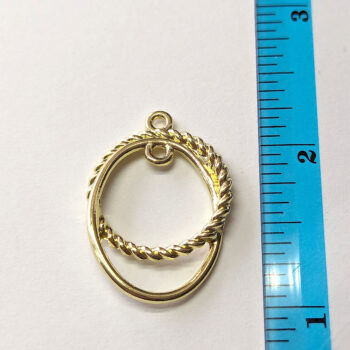 Decorative Double Hoop Connector Pendant Gold - Image 2