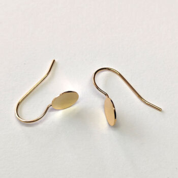 Gold Cabochon Hook Earrings 2 Pc - Image 3