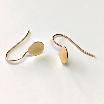 Gold Cabochon Hook Earrings 2 Pc