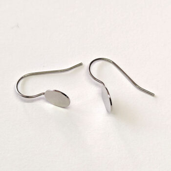 Silver Cabochon Hook Earrings 2 Pc