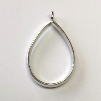 Geometric Hollow Teardrop Pendant Silver