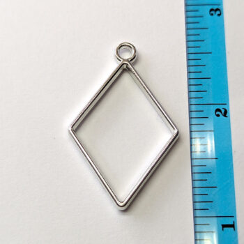 Geometric Hollow Diamond Pendant Silver - Image 2