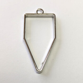 Geometric Hollow Crest Pendant Silver