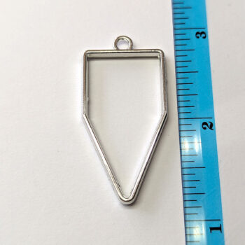 Geometric Hollow Crest Pendant Silver - Image 2