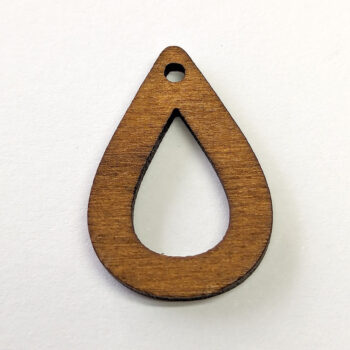 Brown Hollow Teardrop Wood Pendant