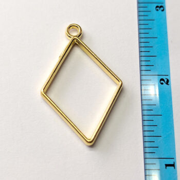 Geometric Hollow Diamond Pendant Gold - Image 2