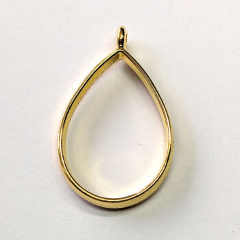 Geometric Hollow Teardrop Pendant Gold