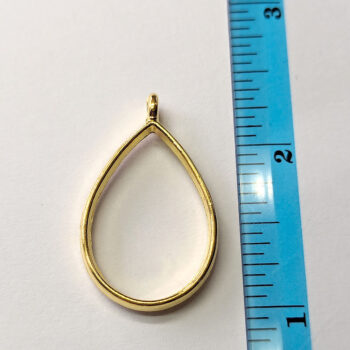 Geometric Hollow Teardrop Pendant Gold - Image 2