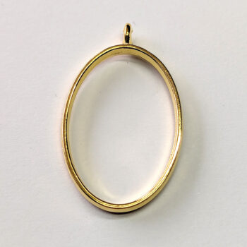 Geometric Hollow Oval Pendant Gold