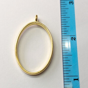 Geometric Hollow Oval Pendant Gold - Image 2