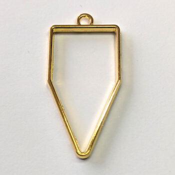 Geometric Hollow Crest Pendant Gold