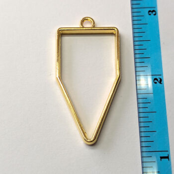 Geometric Hollow Crest Pendant Gold - Image 2